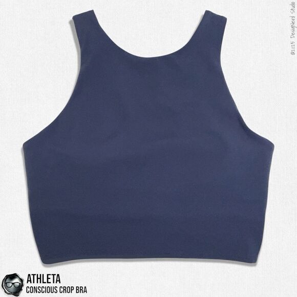 ATHLETA CONSCIOUS CROP A-C RACERBACK TANK BRA IN MEDIEVAL VIOLET RARE COLOR S, M - Picture 1 of 10